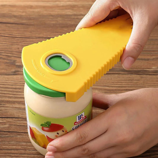 A portable opener for efficiently and easily opening cans and bottles